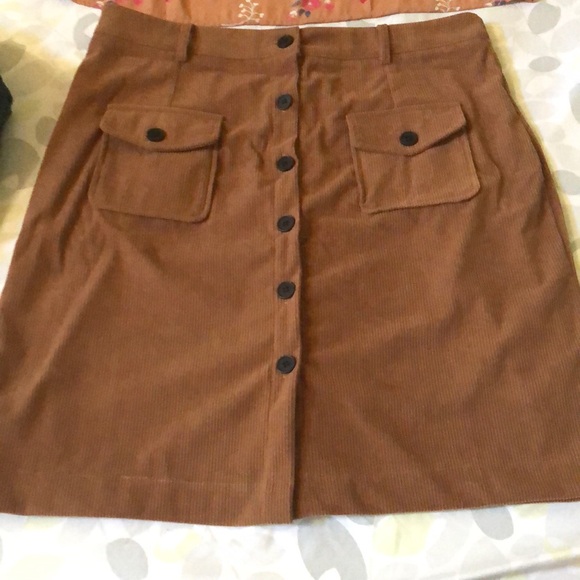Nwot Shein chocolate corduroy skirt-Xl - Picture 1 of 3
